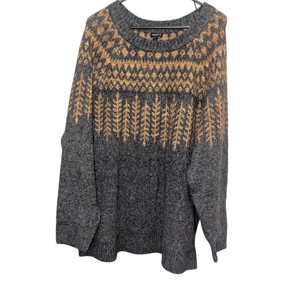 Torrid Vegan Cashmere Lurex Crew Neck Sweater Charcoal Gray sz 3 - Picture 2 of 8